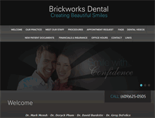 Tablet Screenshot of brickworksdental.com